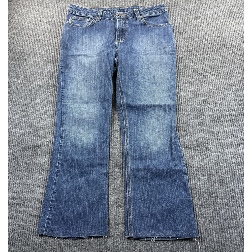 Carhartt Jeans Womens 18 Blue Medium Wash Bootcut Workwear Denim Jeans 34x26